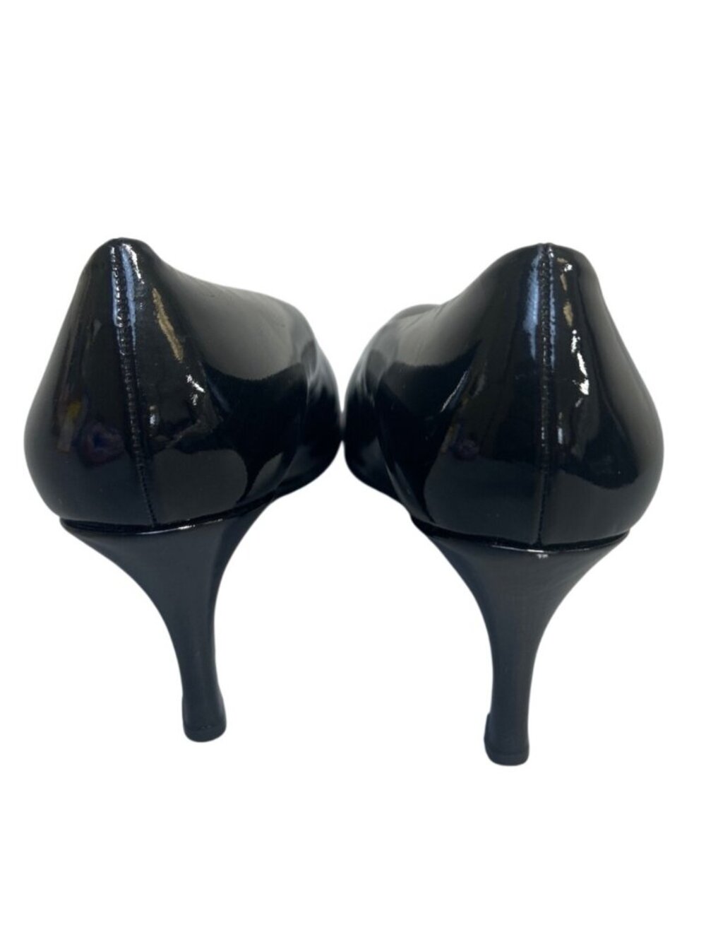Bally Black Patent Leather Pumps Pointed Toe Sz 7E  Wide Switzerland Office Heel - Picture 10 of 13